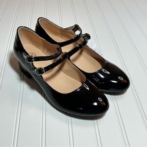 Wonder Nation Black Patent Leather Big Girls Size 6 Double Buckle NWT